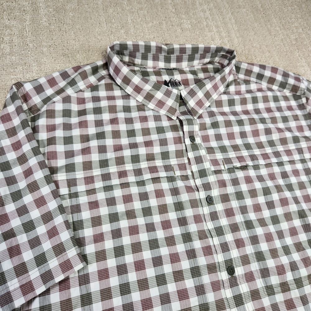 REI Co-op Sahara Shirt Men XL Vented Performance Button Up Gorpcore Hiking Plaid
